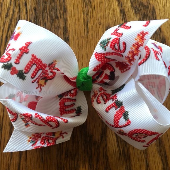 Hand Crafted Other - Merry Christmas 4" Boutique Bow   HANDCRAFTED     -kids-  4B2838